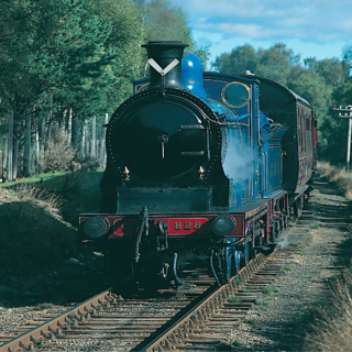 Locomotive CR828 hauling out of Boat of Garten