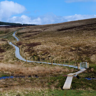 Path and footbridge across the Chabet Water